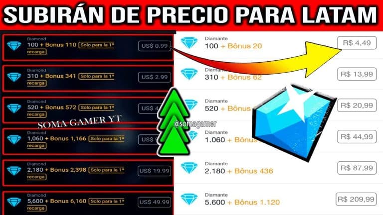 Cuanto sale 100 diamantes en Free Fire